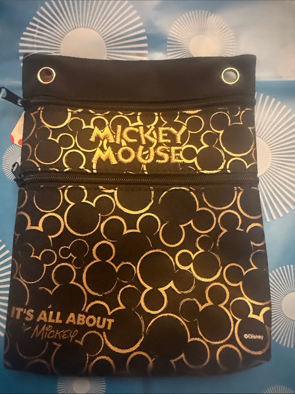 Disney Mickey Mouse Black and Gold Crossbody Bag never been used